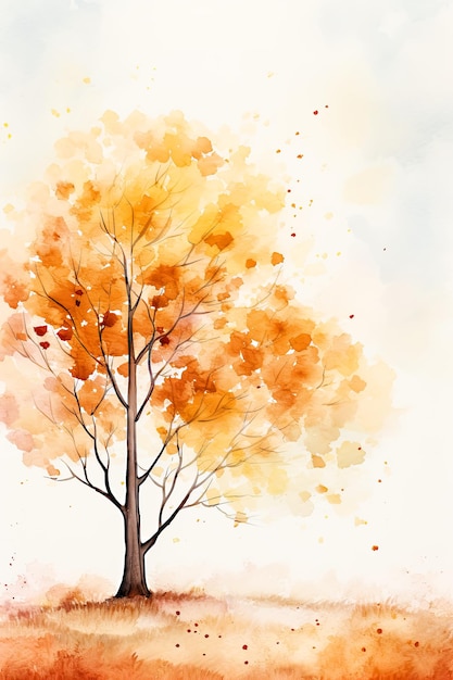 Acquerello Alberi d'autunno Carta digitale Sfondi d'autunno Paesaggio d'autunno Alberi d'autunno Clipart