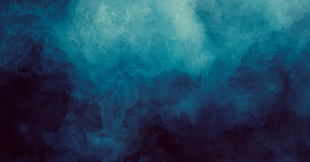 Acquerello astratto sullo sfondo di colore blu e verde con consistenza fluida liquida per il banner di sfondo