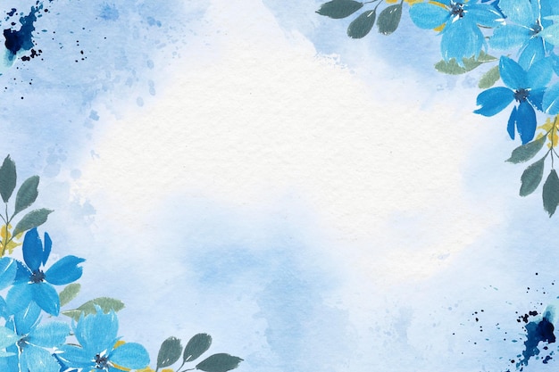 Acquerello blu bianco Linktree floreale sfondo 1