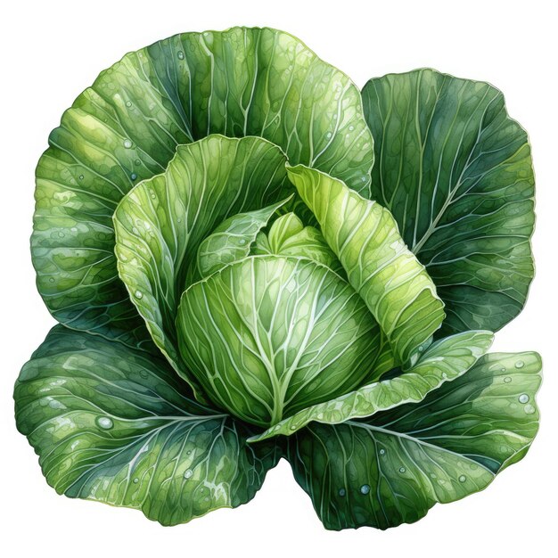 acquerello Cabbage clipart Generative Ai