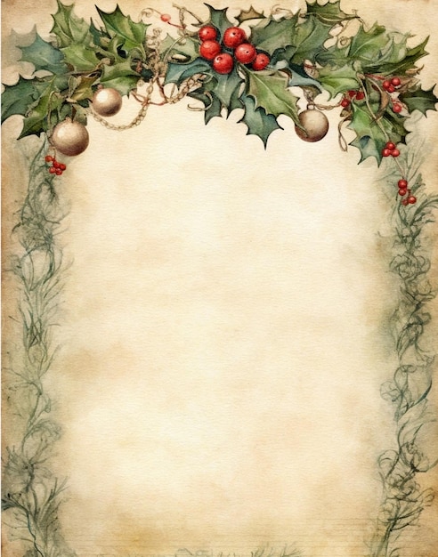 Acquerello carta vintage Natale lettera vuota scrapbook carta Natale