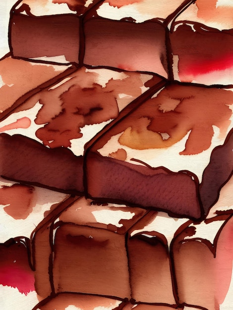 Acquerello Cioccolato Pittura Illustrazione Artistica Riproduzione Opera Acrilica