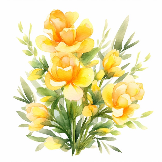 Acquerello Clipart Freesia