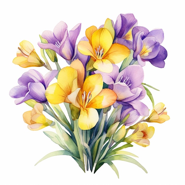 Acquerello Clipart Freesia