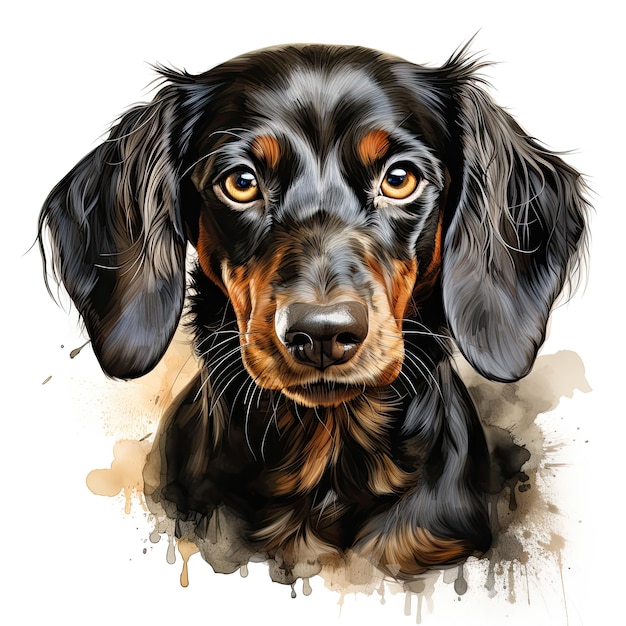 acquerello Dachshund clipart Generativo Ai