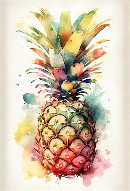 Acquerello del frutto dell'ananas