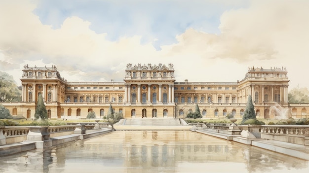 Acquerello della Reggia di Versailles