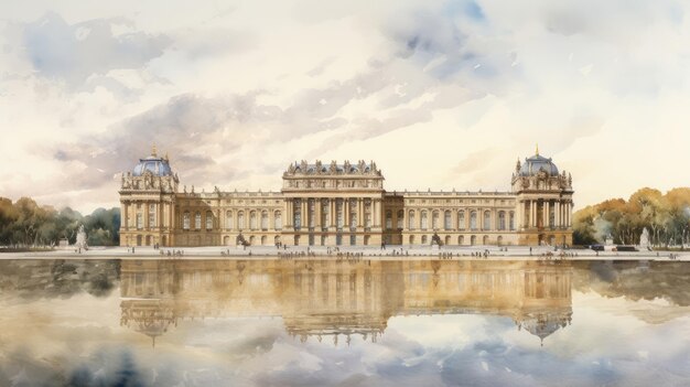 Acquerello della Reggia di Versailles