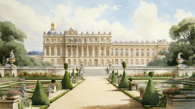 Acquerello della Reggia di Versailles