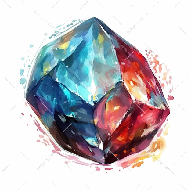 acquerello di gemma di diamante