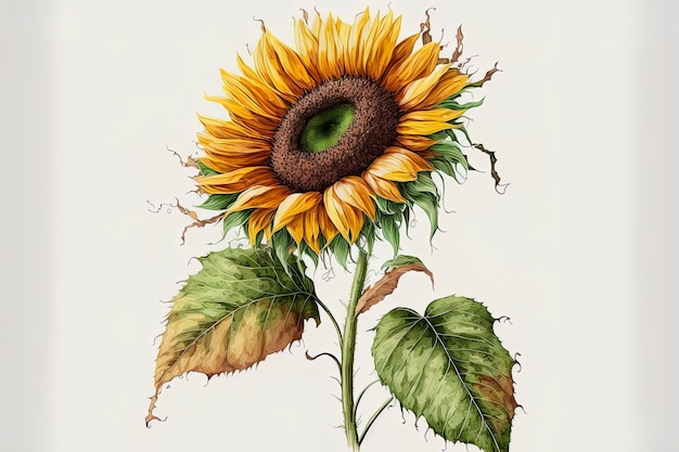 Acquerello di un girasole