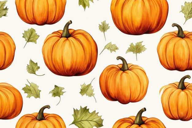 Acquerello di zucca vegetale a disegno senza cuciture