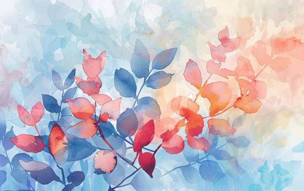 Acquerello dipingere fiori multicolori come sfondo