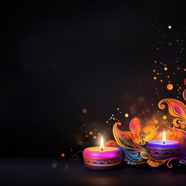 Acquerello Diwali Greeting Card Banner Mockup Feste indù Generative AI