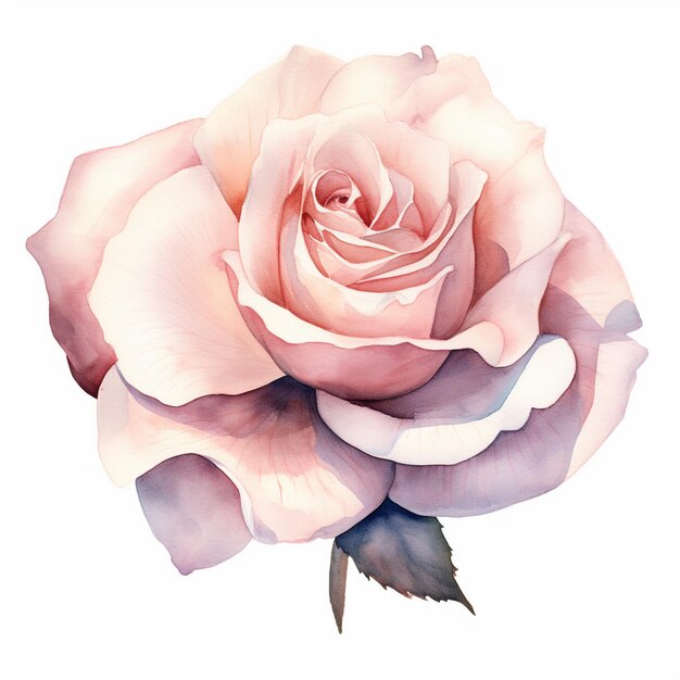 Acquerello elegante Blush Rose Clipart Bloom