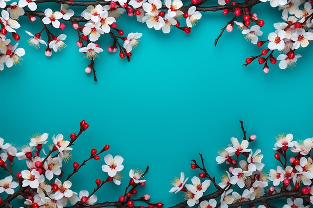 Acquerello fiore di ciliegio fiore di fiore sfondo fiori decorazione disboscamento invito modello