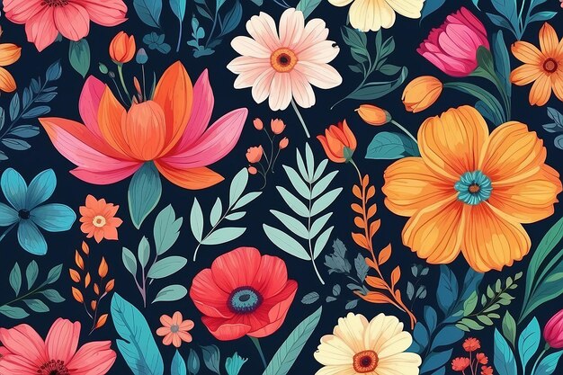 Acquerello Florale Arti vettoriali Colorata Collezione di fiori