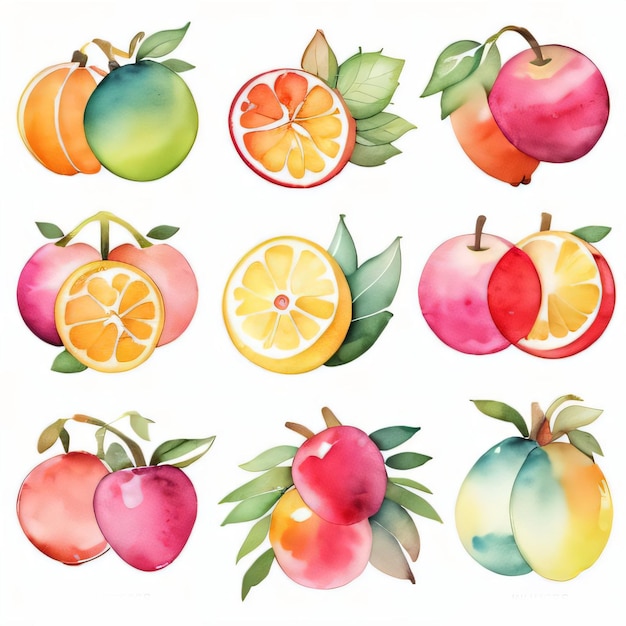 Acquerello Frutta Clipart