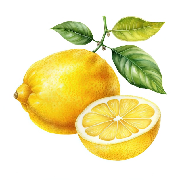 Acquerello giallo limone Illustrazione AI GenerativexA