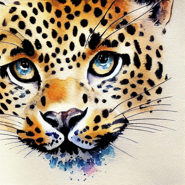 Acquerello leopardo