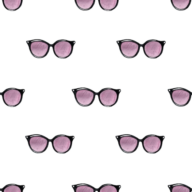 acquerello occhiali da sole viola moda modello senza cuciture su sfondo bianco per tessuto tessile scrapbooking carta di confezione inviti