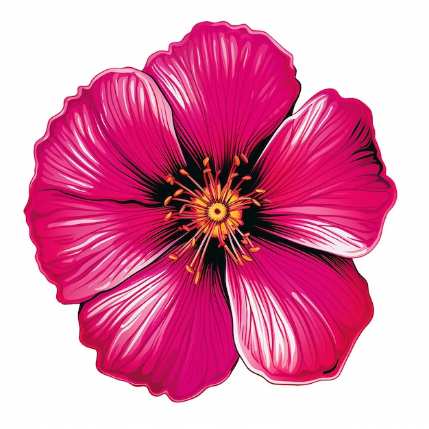 Acquerello realistico di Clipart del fiore magenta vibrante