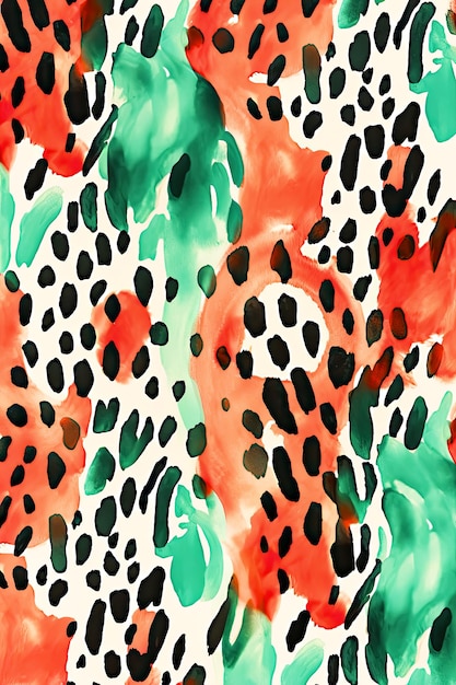 Acquerello rosso verde pelliccia di ghepardo carte digitali stampato ghepardo sublimazione sfondi
