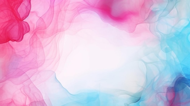 Acquerello sfondo a consistenza di inchiostro liquido blu chiaro e rosa