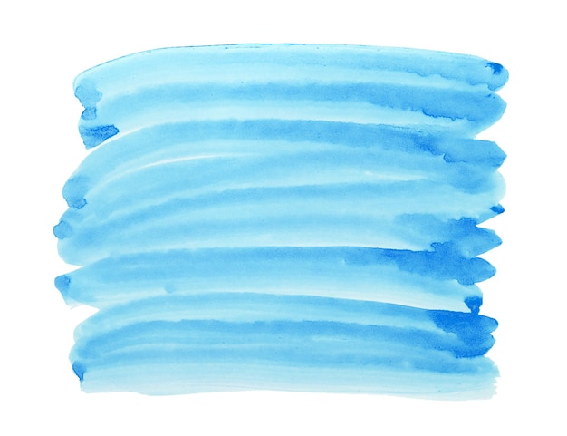 Acquerello Tratti di inchiostro dipinti astratti blu impostati su carta da acquerello