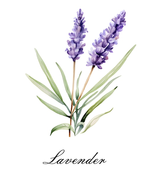 Acquerello viola singolo fiore di lavanda scabiosa illustrazione botanica a acquerello isolata