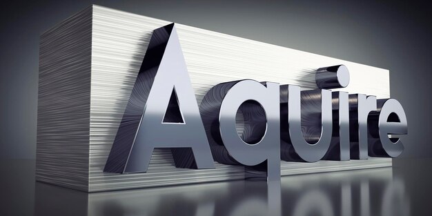 Acquisire l'illustrazione 3D del concetto tipografico metallico
