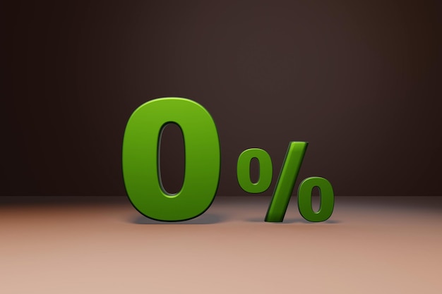 Acquista promo marketing 0 percento di sconto sconto prestito favorevole offerta testo verde numero 3d rendering