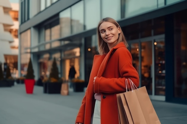 Acquisto allegro della ragazza Bellezza femminile Genera Ai