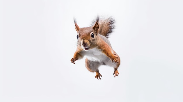 Acrobatica scoiattolo foto realistica illustrazione generativa