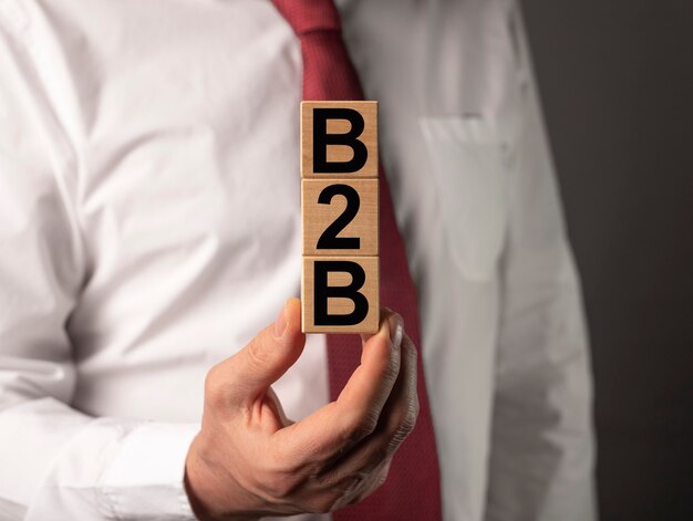 Acronimo B2B, iscrizione. Business to Business concetto.