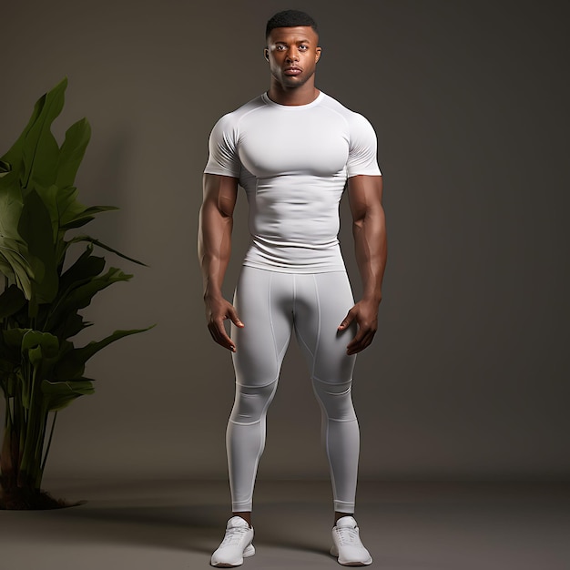 Activewear Compression Fabric Elegante forma Stile di design per me Moda Abbigliamento su sfondo pulito