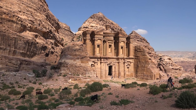 AdDair Tempio rupestre nabateo del I secolo conservato vicino alla città di Petra