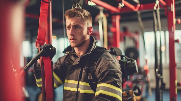 Addestramento dei vigili del fuoco e allenamento in palestra