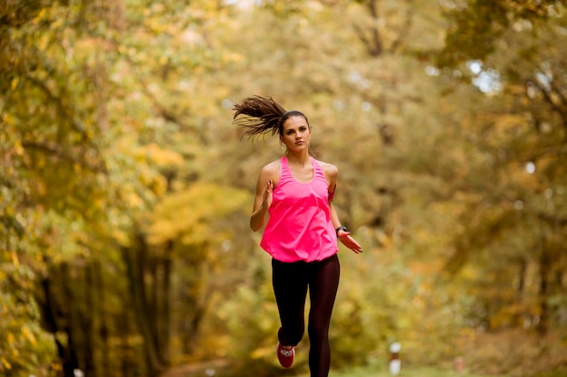 Addestramento sano della donna di forma fisica per la maratona all&#39;aperto in alleyway