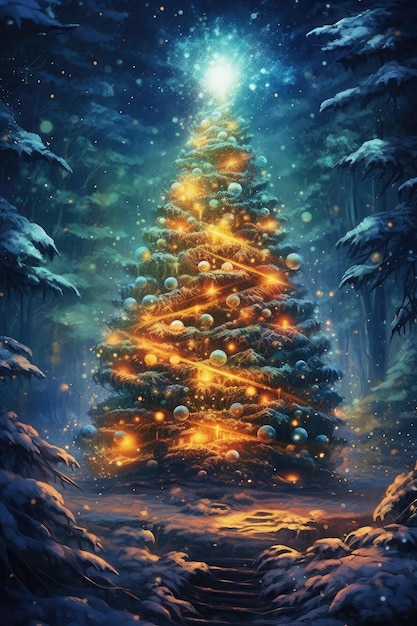 Addobbi per l'albero di Natale per una vacanza magica Generato dall'intelligenza artificiale