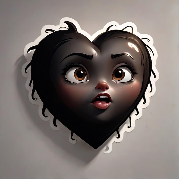 adesivi a cuore personaggio 3D con cuore