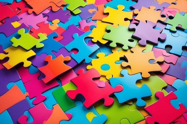 adesivi colorati brillanti per note sotto forma di puzzle puzzle colorato astratto sfondo colorato