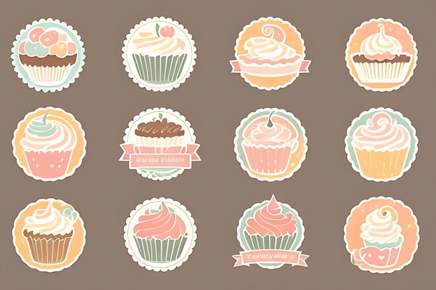 adesivi per cupcake