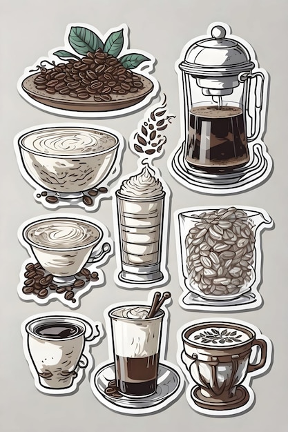 adesivi per elementi di caffè