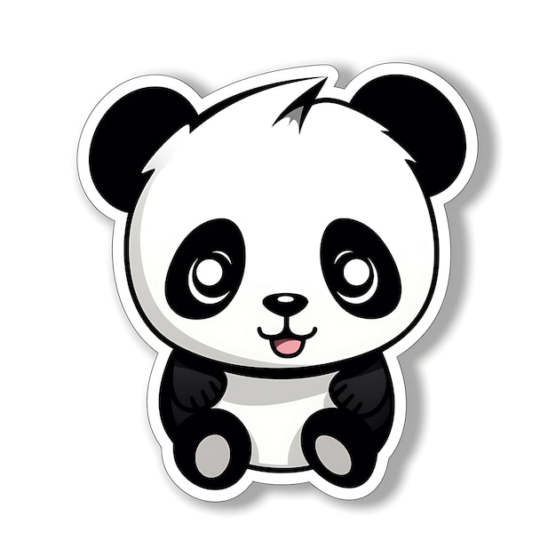 adesivo adorabile panda design illustrazione