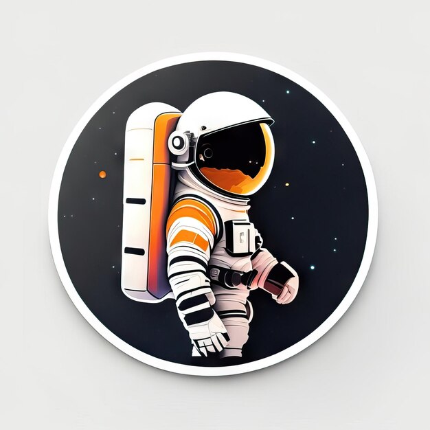 Adesivo astronauta con vestiti e casco