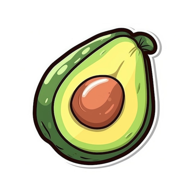 Adesivo avocado isolare ai generato