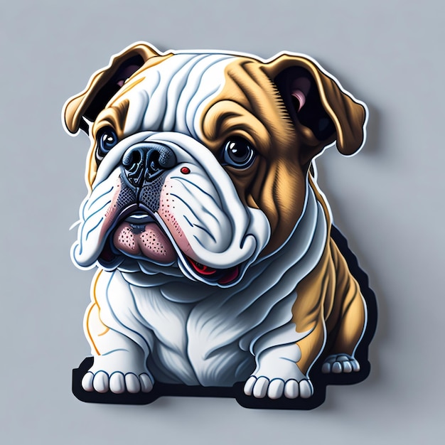 Adesivo Bulldog carino 8