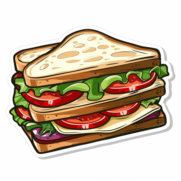 adesivo da panino in disegno di illustrazione dei cartoni animati