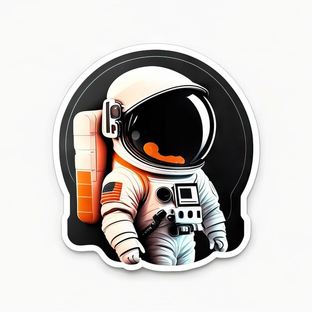 adesivo di astronauta minimalista